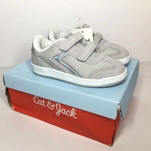 Cat & Jack Nevada Grey Child Strap on Sneakers Size 10